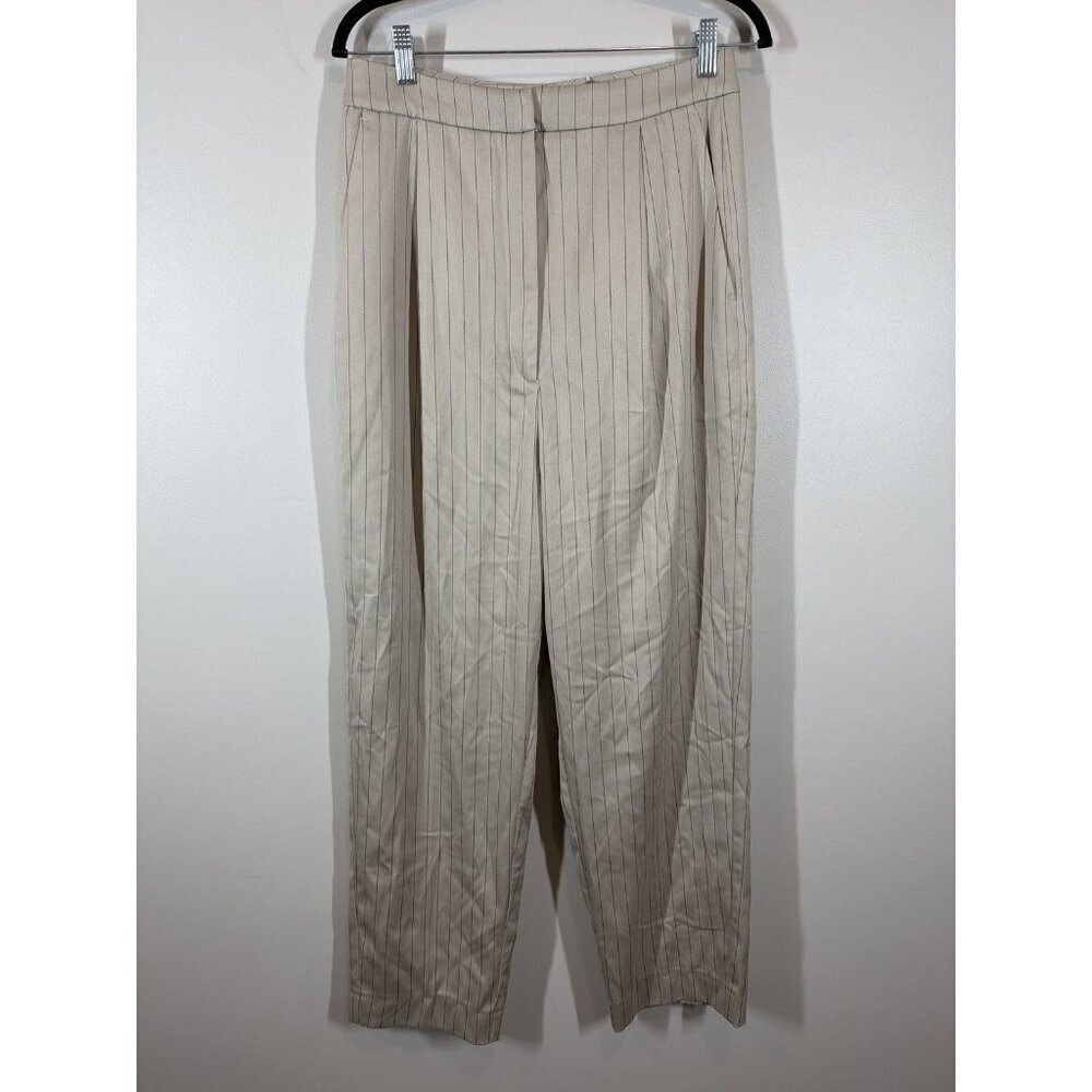 Munthe Beige Striped‎ Trousers Women's Size 38 Elegant Casual Business NWT